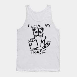 Raccoon Loves Trash Hand Drawn Ver. 2 Tank Top